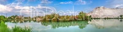 Lake and mountain in Pamukkale Village, Turkey