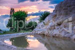 White stones in Pamukkale, Turkey