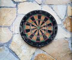 The target for game of Darts on the wall