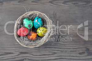 Easter eggs and nest