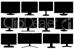 Set of different tv's and monitors