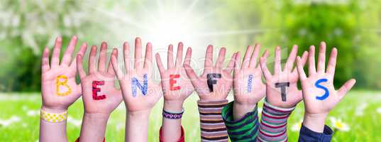 Children Hands Building Word Benefits, Grass Meadow