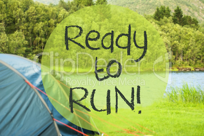 Lake Camping, Text Is Ready To Run