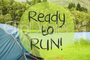 Lake Camping, Text Is Ready To Run