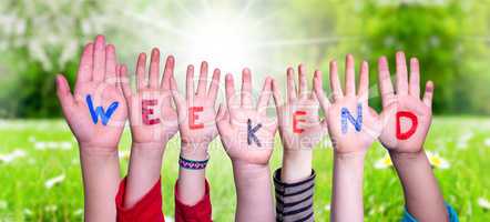 Children Hands Building Word Weekend, Grass Meadow