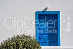 Abstract of Home Wall and Door on the Island of Santorini Greece