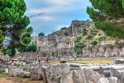 Ruins of antique Ephesus in Turkey