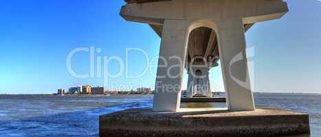 Under the Sanibel Causeway bridge of Causeway Islands Park