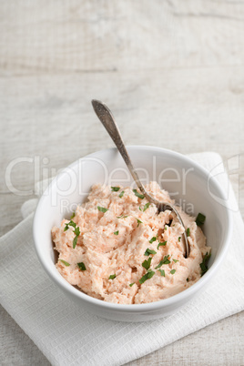 Appetizer pate  salmon with soft cheese