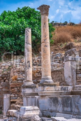 Ruins of antique Ephesus in Turkey