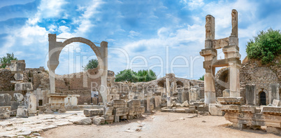 Domitian square and Domitian Temple in Ephesus, Turkey