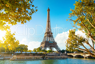 Eiffel Tower in sunrise time