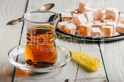 Tea with turkish delight Rahat Lokum