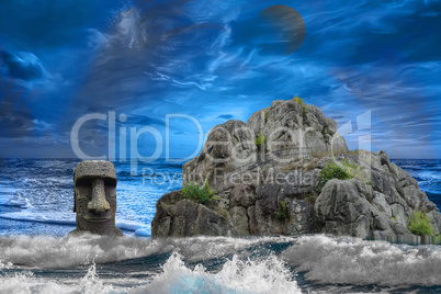Storm and waves on rocks of the Externsteine