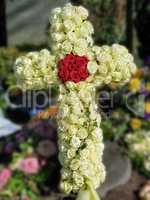 Cross made of flowers