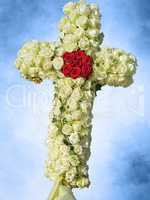 Cross made of flowers