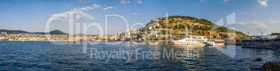 Panoramic view of the Icari Sea coats near Kusadasi in Turkey