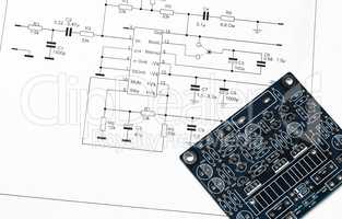 Schematic diagram and circuit board