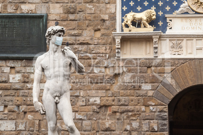 The Statue Of David in the Piazza della Signoria In Italy Wearin