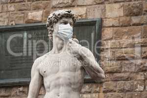 The Statue Of David in the Piazza della Signoria In Italy Wearin