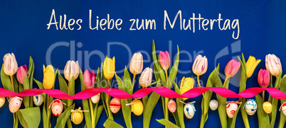 Banner, Tulip, Alles Liebe Zum Muttertag Means Happy Mothers Day, Easter Egg