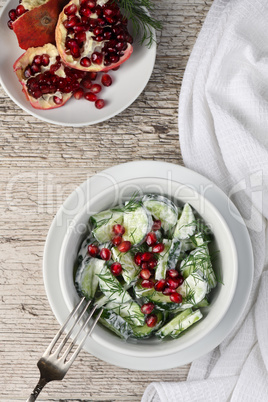 Cucumber and Pomegranate Salad