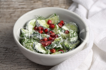 Cucumber and Pomegranate Salad