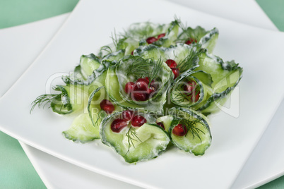 Cucumber and Pomegranate Salad