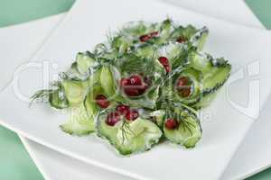 Cucumber and Pomegranate Salad