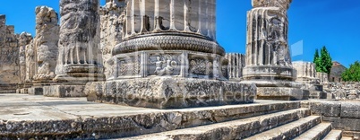 A base of a column of the Temple of Apollo at Didyma, Turkey