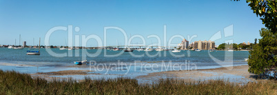 Sarasota Bay with the John Ringling Causeway bridge in the backg