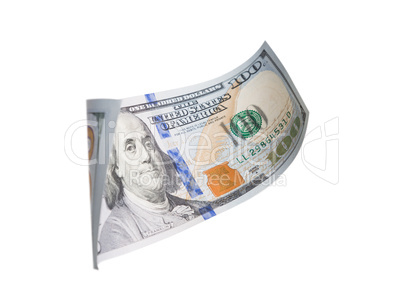 United States of America One Hundred Dollar Bill Isolated on Whi