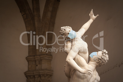 The Kidnapping of the Sabine Women Statue by Giambologna, in the