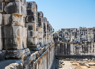 the interior of the temple of Apollo at Didyma, Turkey