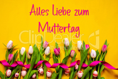 Colorful Tulip, Alles Liebe Zum Muttertag Means Happy Mothers Day, Easter Egg