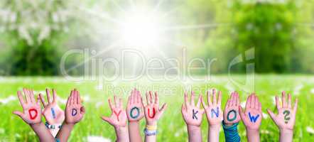 Children Hands Building Word Did You Know, Grass Meadow