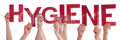 People Hands Holding Word Hygiene, Isolated Background