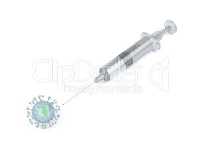 Concept illustration with virus and syringe