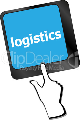 logistics words on laptop keyboard, business concept