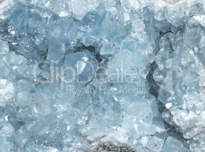 Blue celestite geode crystal background