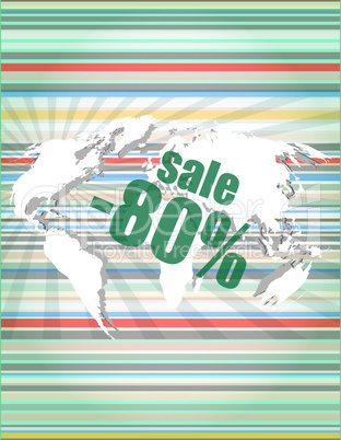 sale percentage on business digital touch screen