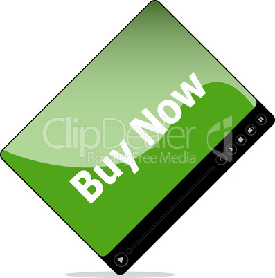 Video media player for web with buy now words