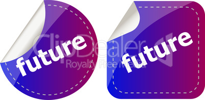 future stickers set on white, icon button isolated on white