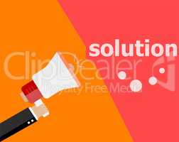 flat design business concept. Solution digital marketing business man holding megaphone for website and promotion banners.