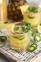 Spicy pineapple margarita with jalapeno