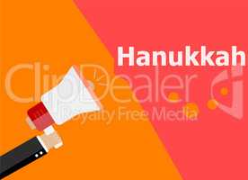 flat design business concept. Hanukkah digital marketing business man holding megaphone for website and promotion banners.
