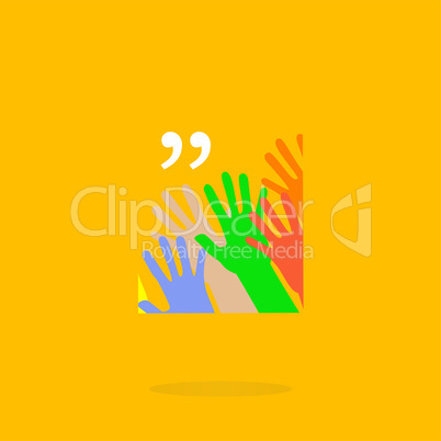 Quotation Mark Speech Bubble. Quote sign icon. Abstract background.