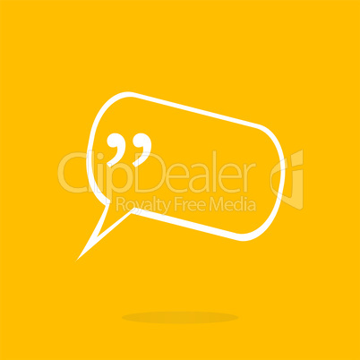 Quotation Mark Speech Bubble. Quote sign icon. Abstract background.