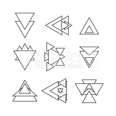 Collection of trendy geometric shapes. Geometric icons set.