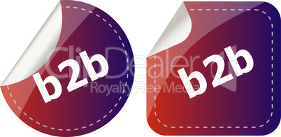 b2b. stickers set, web icon button isolated on white